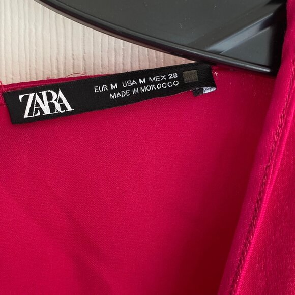 ZARA Wrap Style long sleeve size Med Hot Pink - Picture 5 of 7